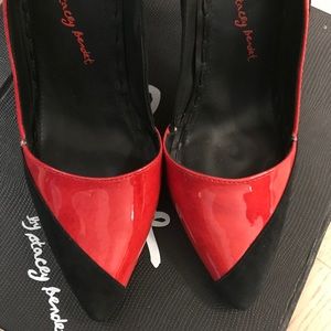 Alice + Olivia Deon pumps (Red & Black) like Dina